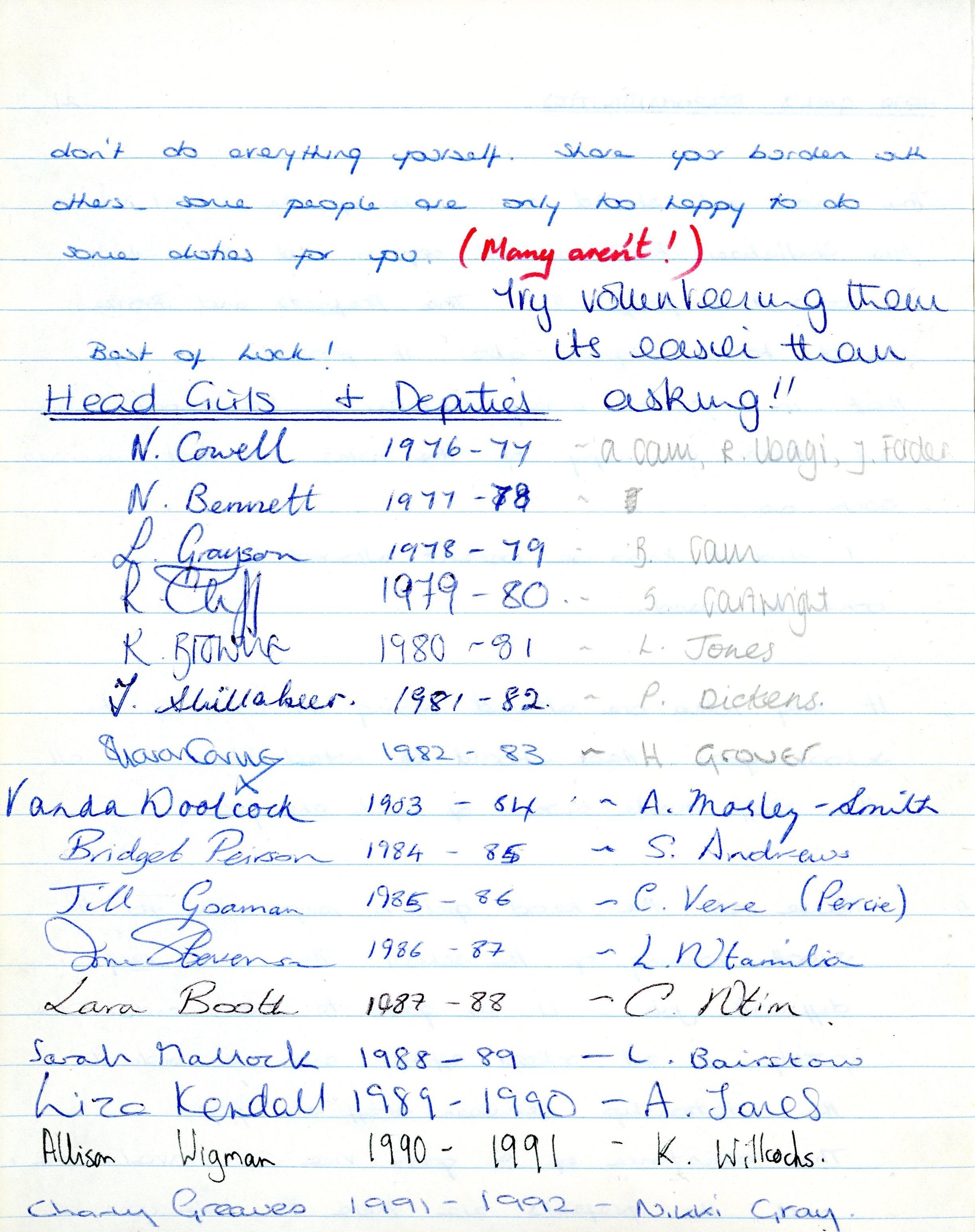 Head Girls Handovers Logo