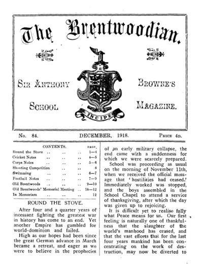 The Brentwoodian 1900s Logo