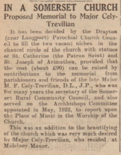 1935 - Major Cely-Trevilian memorial
