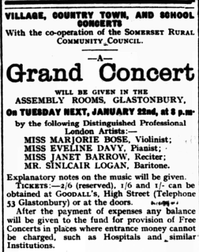 1929 - Grand Concert Announcement