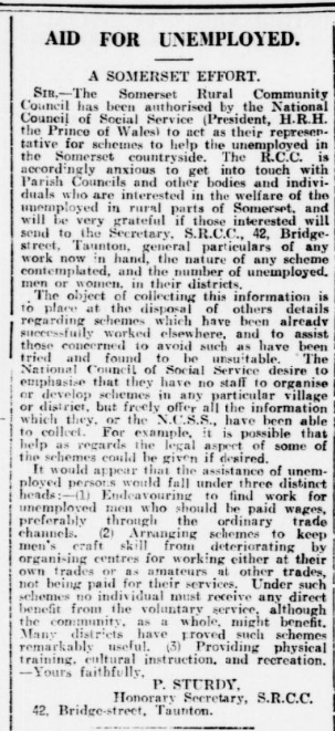 1927 - Aid for Unemployed