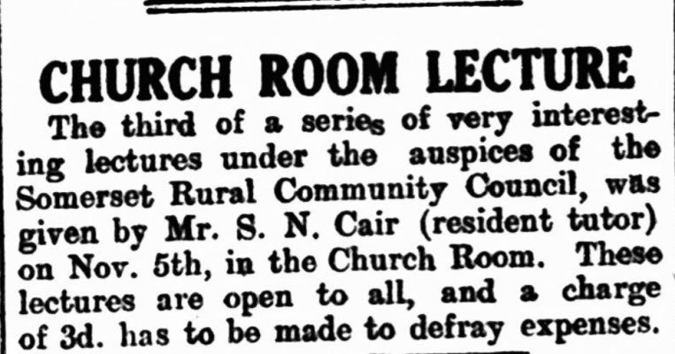 1936 - Lecture Series