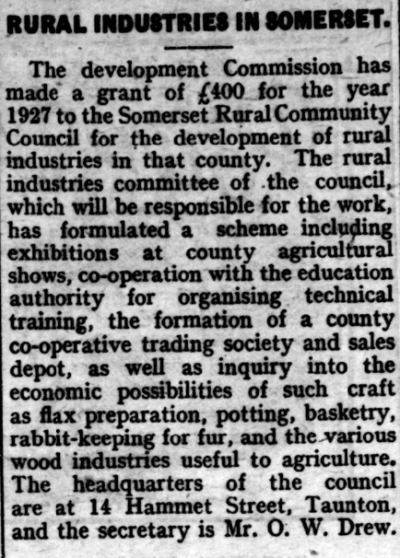 1927 - Grant for Rural Industry Development