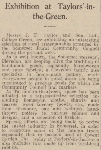 1933 - Rural Craftsmanship Exhibition