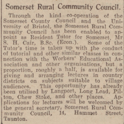 1927 - Tutor for Somerset